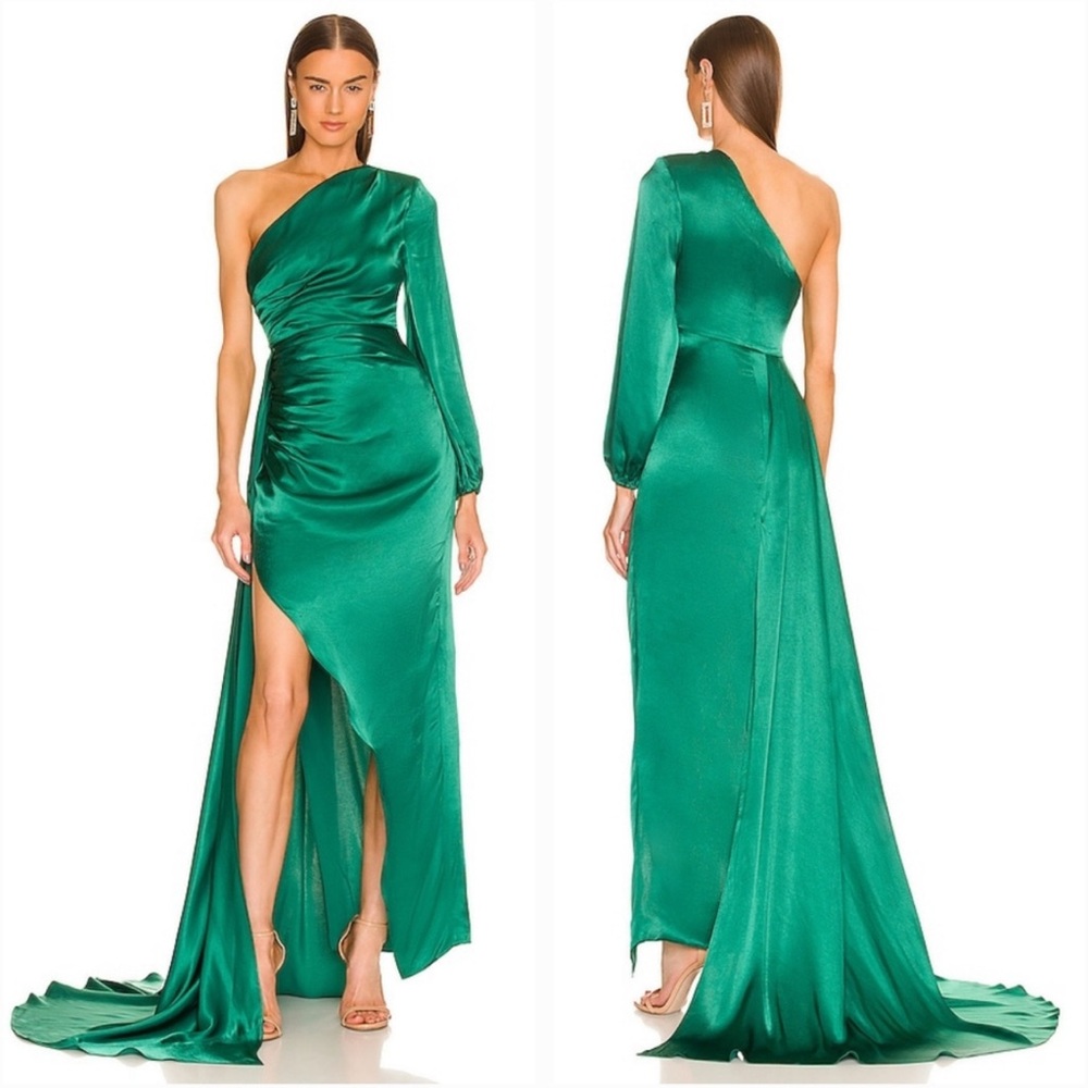NWT Michael Costello Revolve Heather
Maxi Gown Dress Green Sz Small $328‎